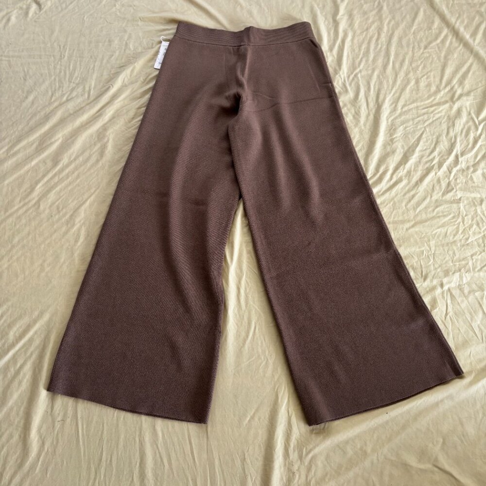 Splendid x Cella Jane | Wide-Leg Sweater Pant | Cocoa Brown | Size L | NWT - Picture 5 of 8